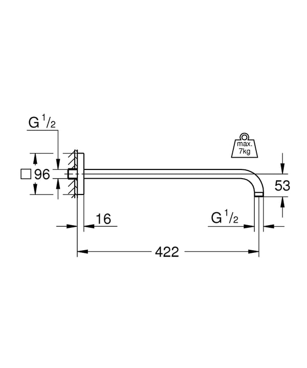 Miniatyrbillede 2 af 2: GROHE Rainshower Krom 1 stk