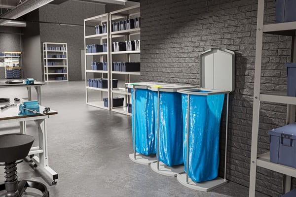 Hailo ProfiLine MSS XXXL Fristående soppåshållare inomhus Metall, Plast Grå