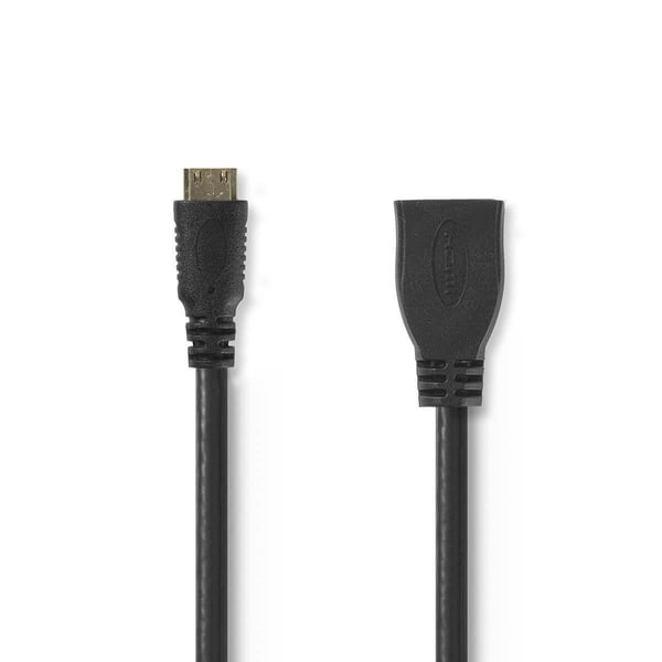Nedis CVGP34590BK02 HDMI-kabel 0,2 m HDMI Type C (Mini) HDMI Typ A (standard) Svart