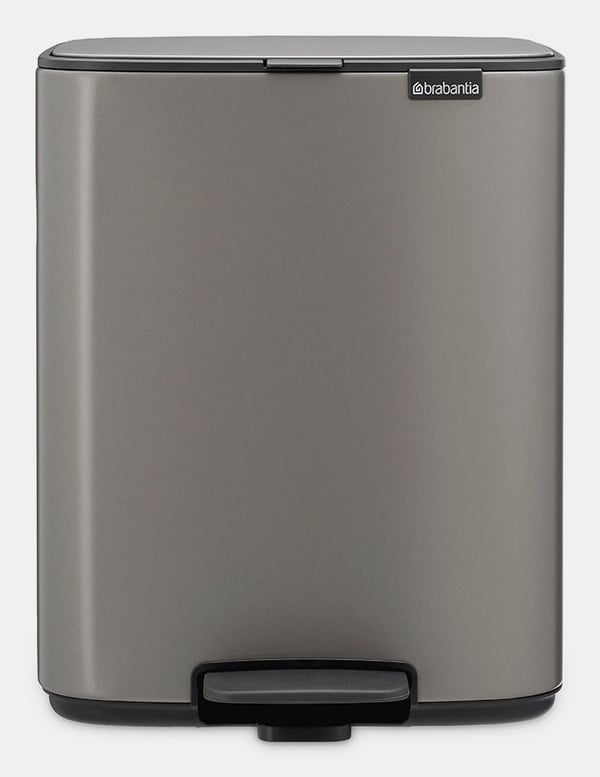 Brabantia Bo Pedal Bin 12 L Rektangulær Stål Platin Brabantia Bo Pedal Bin 12 L Rektangulær Stål Platin