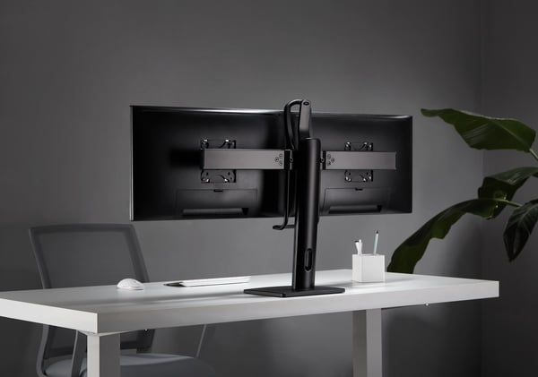 Gembird MS-D2-01 skærmbeslag og -stativer 68,6 cm (27") Skrivebord Sort
