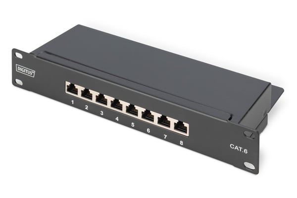 DIGITUS CAT 6, Klass E Patchpanel, skärmad, svart