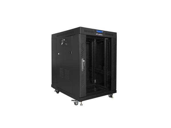 Lanberg FF01-8015-12BL rack 15U Fristående rack Svart