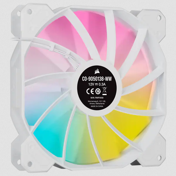 Miniatyrbillede 7 af 9: Corsair SP140 RGB ELITE Computerkabinet Ventilator 14 cm Hvid 1 stk