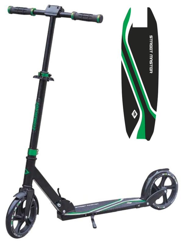 Schildkröt Funsports Street master Ungdom Klassisk scooter Sort, Grøn, Hvid