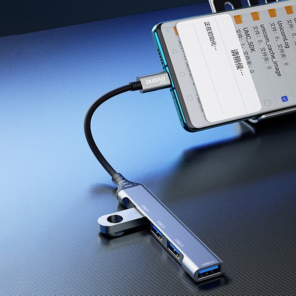Pikkukuva 2 / 5: DUDAO A16T 4-in-4 USB-C Hub Langallinen USB 3.2 Gen 1 (3.1 Gen 1) Type-C Harmaa