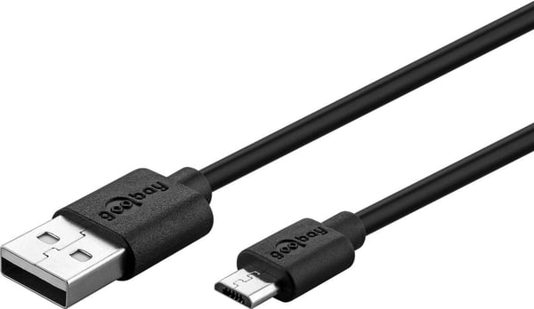 Goobay 72227 USB-kabel USB 2.0 1 m USB A Micro-USB B 0,48 Gbit/sek. Sort