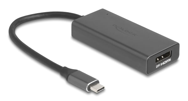 Pikkukuva 1 / 2: DeLOCK 64316 videokaapeli-adapteri 0,15 m USB Type-C HDMI + DisplayPort Harmaa
