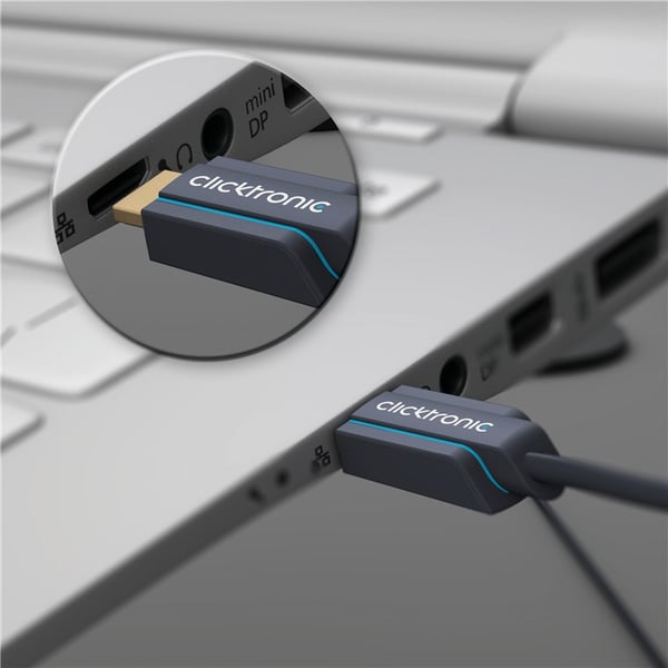 ClickTronic 40990 HDMI-kabel 2 m HDMI Typ A (standard) Svart