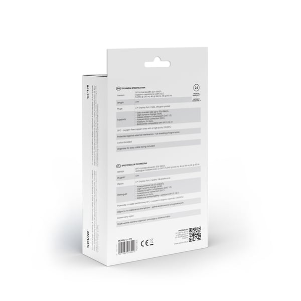 Savio CL-176 DisplayPort kabel 3 m Sort