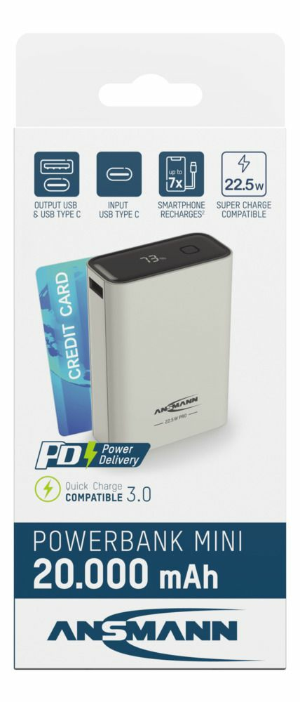Ansmann PB222PD Lithium polymer (LiPo) 20000 mAh Hvid
