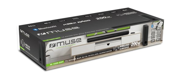 Miniatyrbillede 3 af 8: Muse M-1880 SBT SoundBar højttaler Sort 200 W