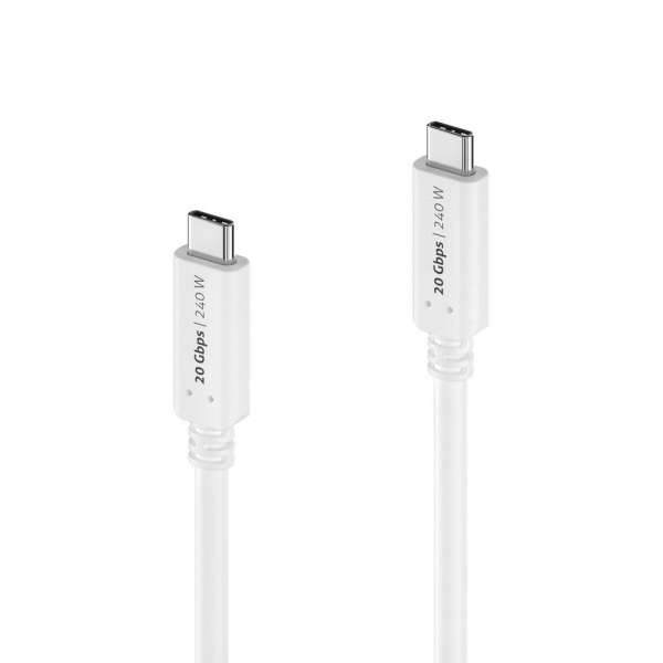 PureLink IS2520-015 USB-kablar USB4 Gen 2x2 1,5 m USB C 20 Gbit/s Vit