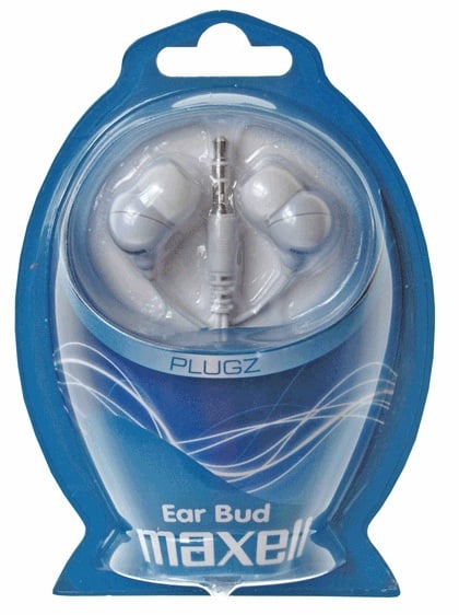 Maxell Plugz Ear Buds Hörlurar Kabel Vit