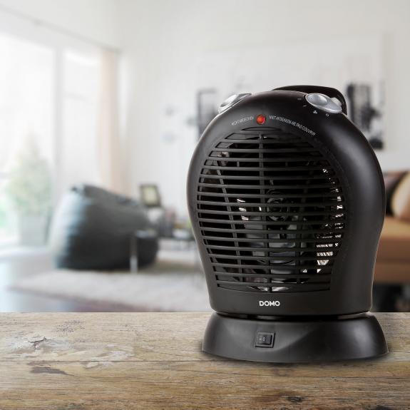 Domo DO7324F elektrisk rumsvärmare inomhus Svart 2000 W Elektrisk värmefläkt