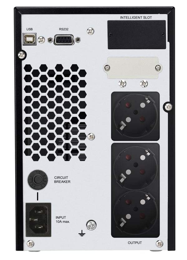 Phasak PH 8030 UPS-enhed Dobbeltkonvertering (online) 3 kVA 2700 W 3 AC stikkontakt(er)