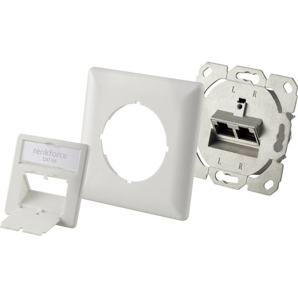 Miniatyrbillede 1 af 7: Renkforce RF-4391320 stikkontakt 2 x RJ-45 Hvid