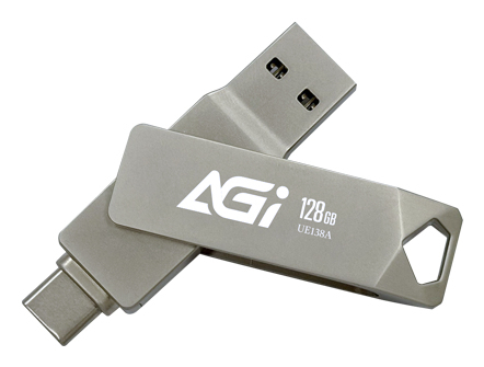 AGI Technology UE138A USB-sticka 128 GB USB Type-A / USB Type-C 3.2 Gen 1 (3.1 Gen 1) Silver