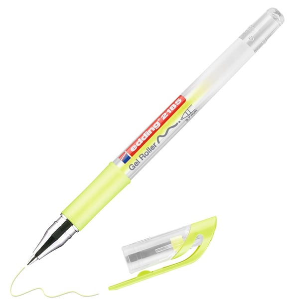 Miniatyrbild 1 av 4: Edding 2185 Fin Gelpenna med kork Gul 1 styck
