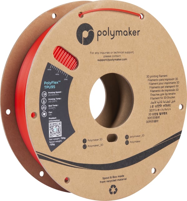 Miniatyrbillede 1 af 7: Polymaker PD01003 3D print materiale Rød 750 g