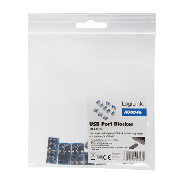 Pikkukuva 2 / 4: LogiLink USB-portin lukko - Sininen