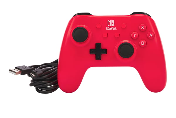 Miniatyrbild 2 av 12: PowerA trådbunden handkontroll för Nintendo Switch – Raspberry röd