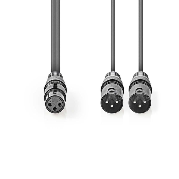 Miniatyrbild 2 av 2: Nedis COTH15020GY15 ljudkabel 1,5 m 2 x XLR (3-pin) XLR (3-pin) Grå