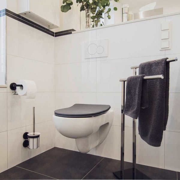 WENKO 23828100 WC-istuin Pehmeä wc-istuin Duroplast Harmaa