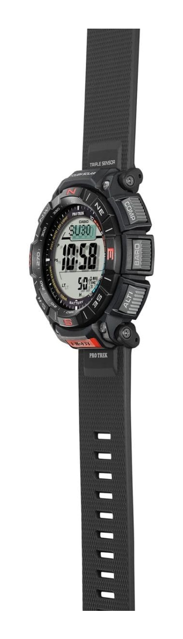 Pikkukuva 9 / 14: Casio PRO TREK PRG-340-1 rannekello Mies Quartz solar Musta, Punainen Musta