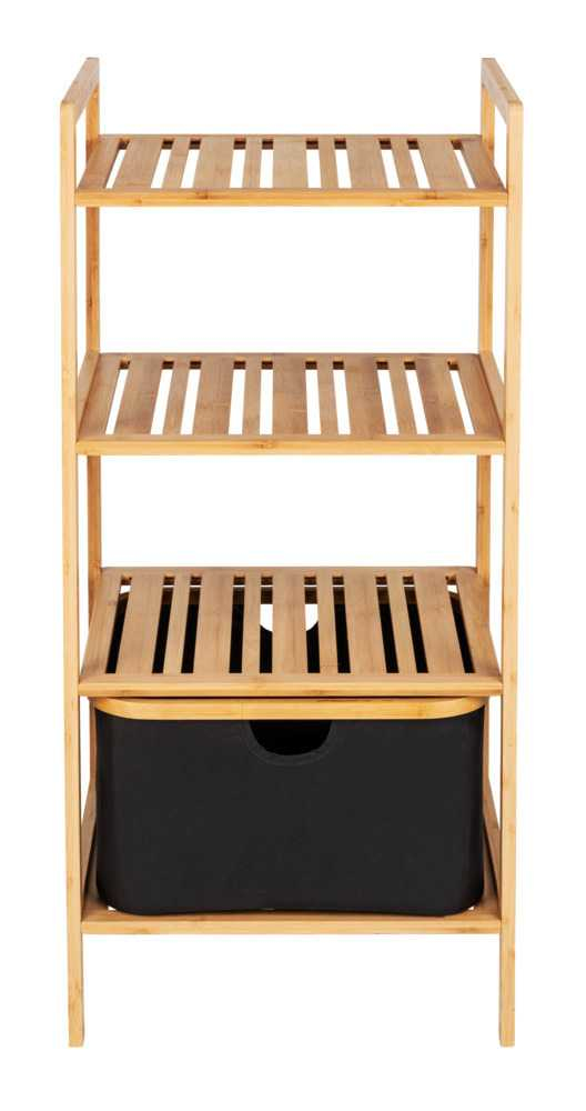 Miniatyrbillede 5 af 7: WENKO 50779100 hylde Stativhylde Fritstående Bamboo, Polyester Bamboo, Sort
