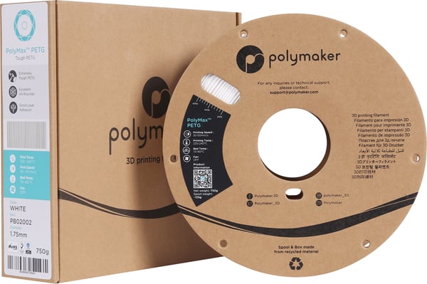 Miniatyrbild 3 av 6: Polymaker PB02002 Material för 3D-utskrifter Polyetentereftalatglykol (PETG) Vit 750 g