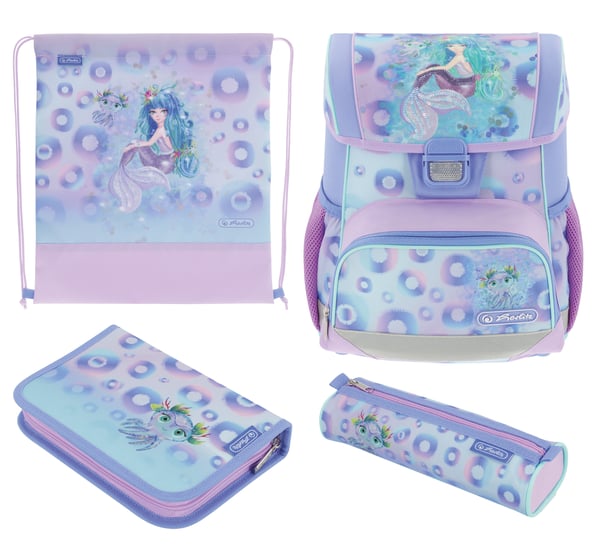 Herlitz Loop Plus Mystic Mermaid skoletaskesæt Dreng/Pige Polyester Blå, Grøn, Lyserød