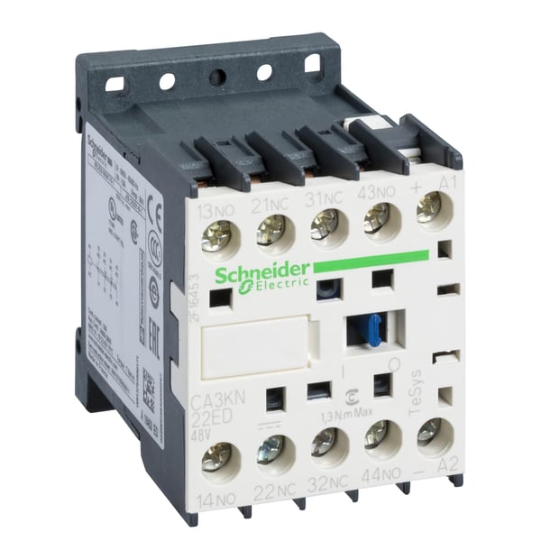 Schneider Electric CA3KN22ED strømrelæ Grå 2 NO + 2 NC