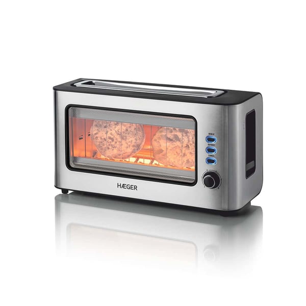 Haeger TO-100.014A brödrostar 6 2 skivor 1000 W Svart, Rostfritt stål Haeger TO-100.014A brödrostar 6 2 skivor 1000 W Svart, Rostfritt stål