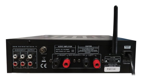 Karma Italiana PA 2380BT audio forstærker 4.0 kanaler Hjem Sort