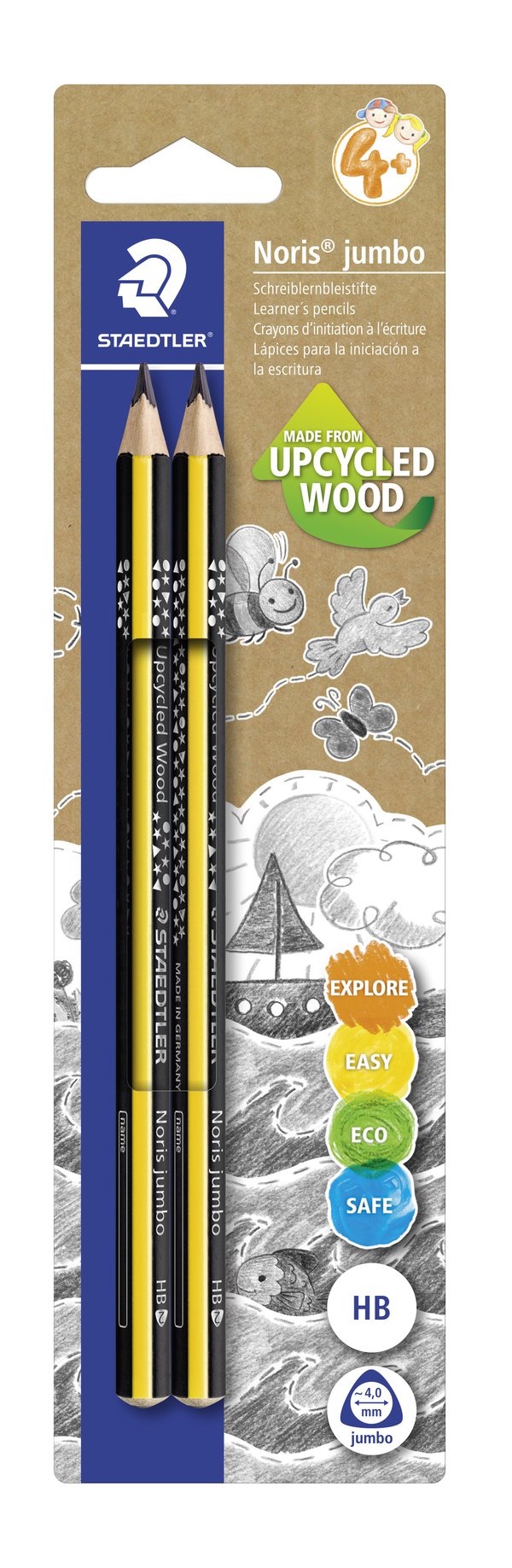 STAEDTLER Noris Club Jumbo - Blyant - HB - 4 mm (Pakke med 2)