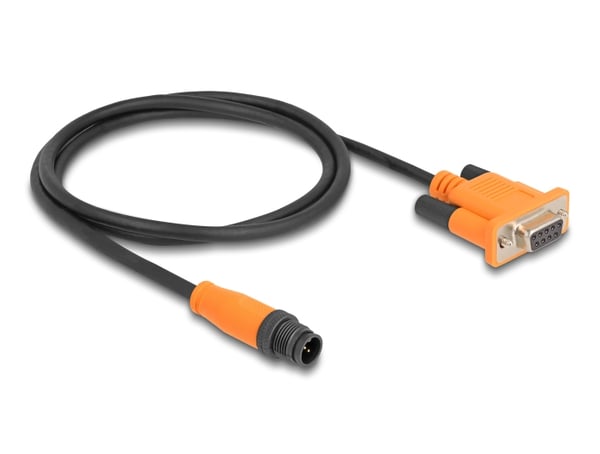 DeLOCK 66745 seriella kablar Svart, Orange 1 m M12 plug 5 pin D-Sub 9 pin