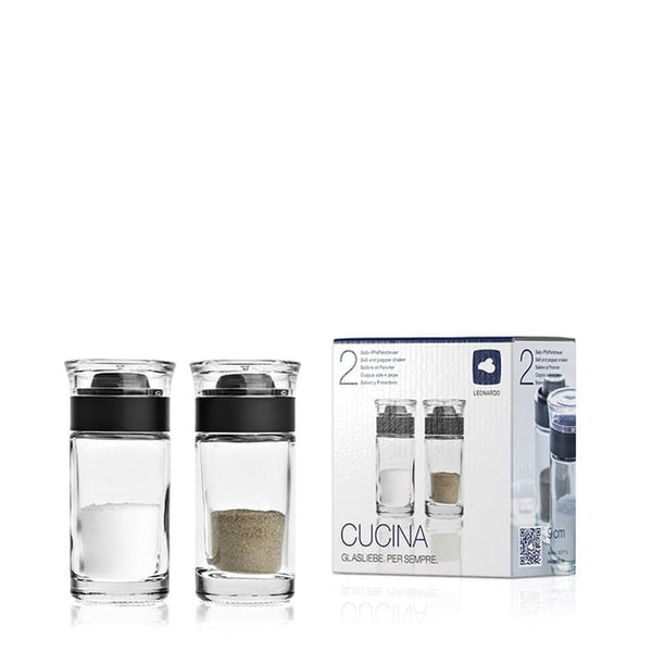 LEONARDO Cucina Transparent Set med salt- och pepparströare