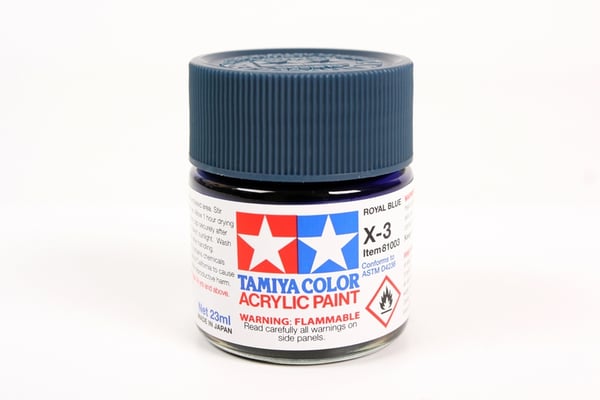 Tamiya X-3 akrylmaling 23 ml Blå Flaske