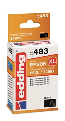 Edding EDD-483 blækpatron 1 stk Kompatibel Sort