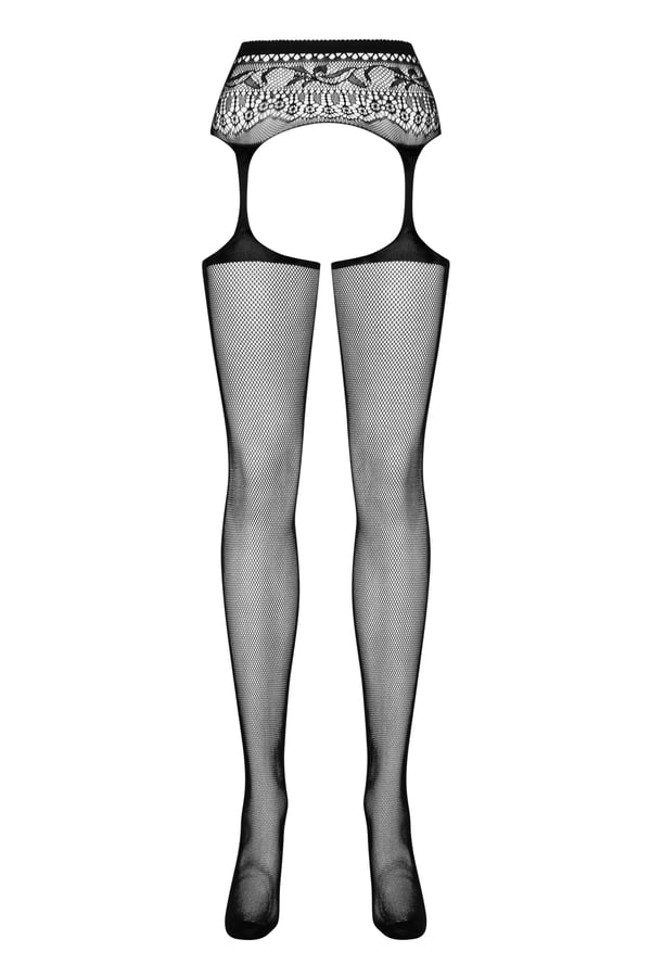 Obsessive S307 XL/XXL strumpbyxa och strumpa Svart