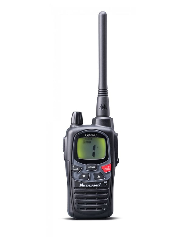 Pikkukuva 1 / 2: Midland G9 Pro radiopuhelin 101 kanavaa 446.00625 - 446.19375 MHz Musta