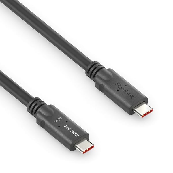 PureLink PI6500-005 USB-kabel USB4 Gen 2x2 0,5 m USB C 20 Gbit/sek. 240 W Sort