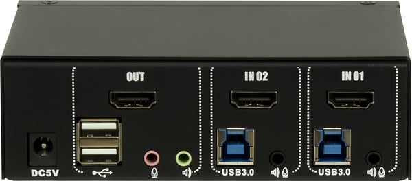 Inter-Tech AS-21HUS KVM-switchar Svart