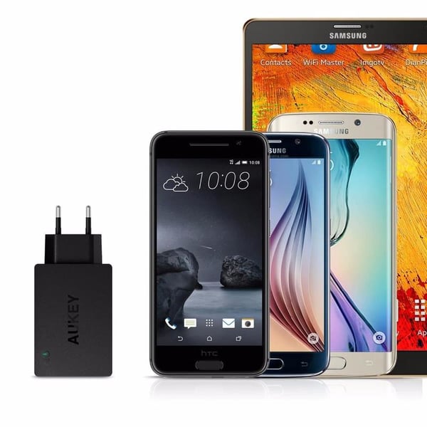 Miniatyrbillede 5 af 5: AUKEY PA-T14 oplader til mobil enhed Netbook, Smartphone, Tablet Sort Vekselstrøm, DC Hurtig opladning Indendørs