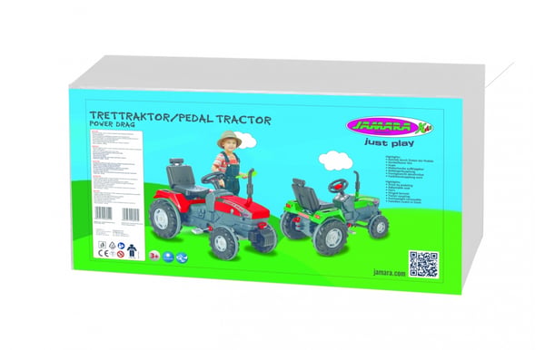 Jamara Pedal Tractor Power Drag Åkleksak, traktor