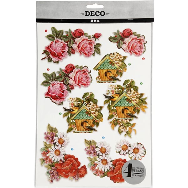 Creativ Company 3D Decoupage Motifs koristetarra Paperi Monivärinen