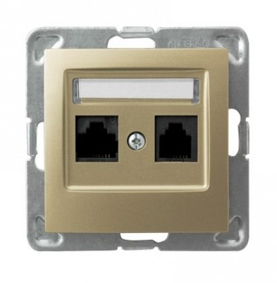 Ospel GPK-2Y/K/m/28 stikkontakt Guld