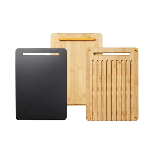 Miniatyrbild 1 av 7: Fiskars 1057550 skärbrädor Rektangulär Bamboo, Plast Bamboo, Svart