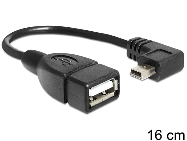 DeLOCK 83245 USB-kabel 0,16 m USB A Mini-USB B Sort
